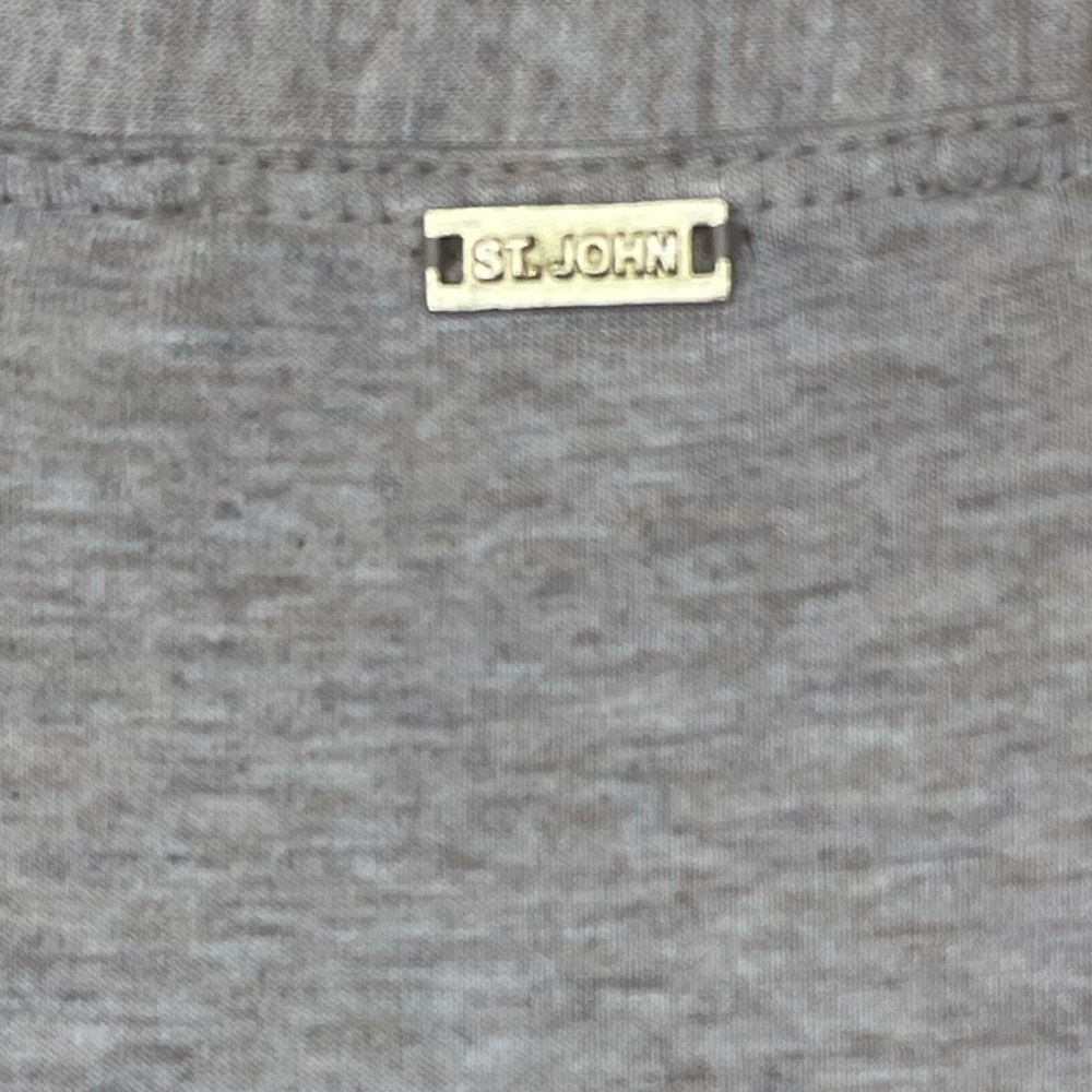 St John Sport Rhinestone Monogram Embellished T Shirt Top - Picture 4 of 5